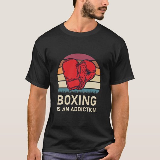 Boxing is een verslaving - kickboxing - boxer t-shirt (Voorkant)