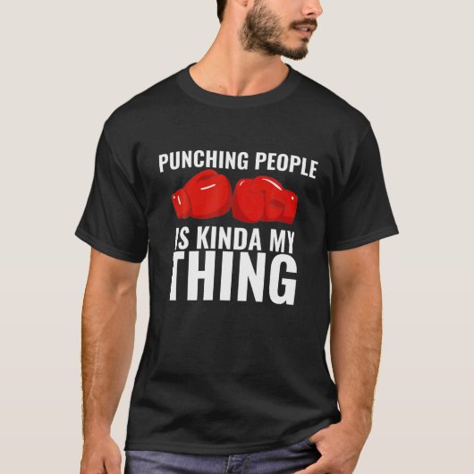 Boxing is Kinda, mijn grappige handschoenen T-shirt (Voorkant)