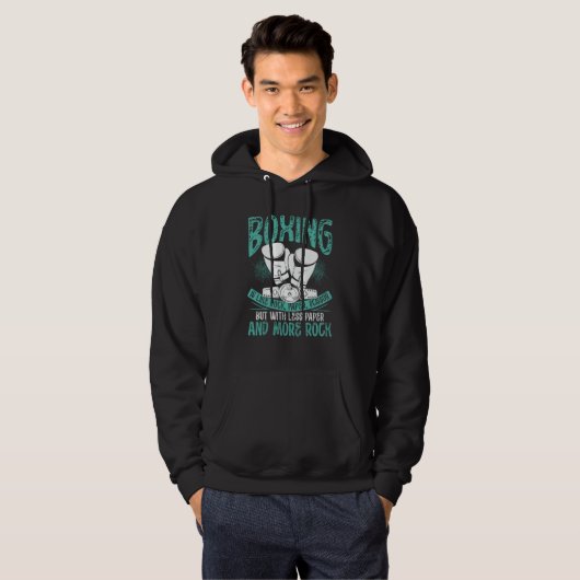 Boxing Is Like Rock Paper Scissors Boxing Hoodie (Voorkant volledig)