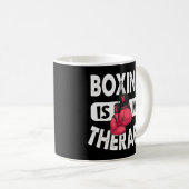 Boxing is mijn Therapy Boxing Quote Gym Fighter Gl Koffiemok (Voorkant rechts)