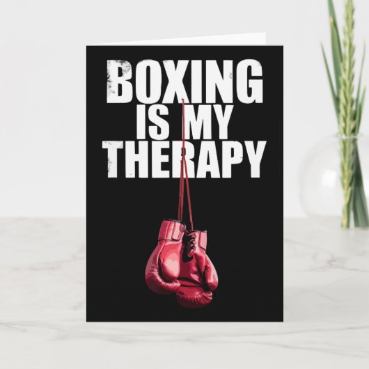 Boxing Is My Therapy Quote Boxing Kickboxing Boxer Kaart (Voorkant)