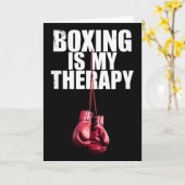 Boxing Is My Therapy Quote Boxing Kickboxing Boxer Kaart (Gele Bloem)