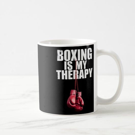 Boxing Is My Therapy Quote Boxing Kickboxing Boxer Koffiemok (Rechts)