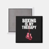 Boxing Is My Therapy Quote Boxing Kickboxing Boxer Magneet (Voorkant / Achterkant)
