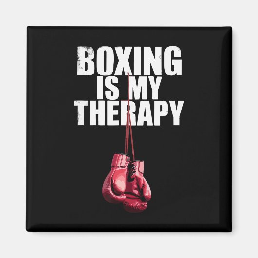 Boxing Is My Therapy Quote Boxing Kickboxing Boxer Magneet (Voorkant)