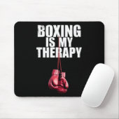 Boxing Is My Therapy Quote Boxing Kickboxing Boxer Muismat (Met muis)