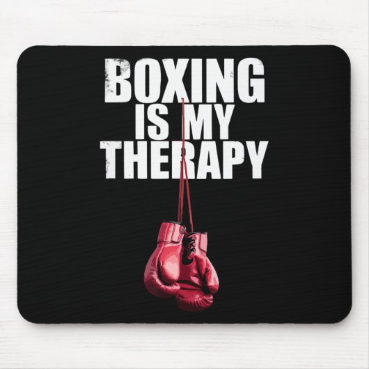 Boxing Is My Therapy Quote Boxing Kickboxing Boxer Muismat (Voorkant)