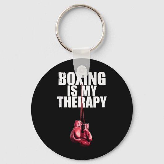 Boxing Is My Therapy Quote Boxing Kickboxing Boxer Sleutelhanger (Voorkant)