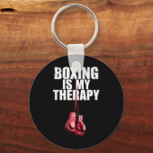 Boxing Is My Therapy Quote Boxing Kickboxing Boxer Sleutelhanger (Voorkant)