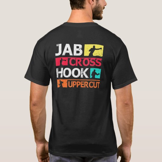 Boxing Jab Cross Hook Uppercut Boxer Coach Fighter T-shirt (Achterkant)