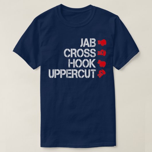 Boxing Jab Cross Hook Uppercut Boxer Martial Arts T-shirt (Design voorkant)