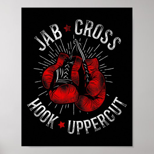 Boxing Jab Cross Hook Uppercut Poster (Voorkant)
