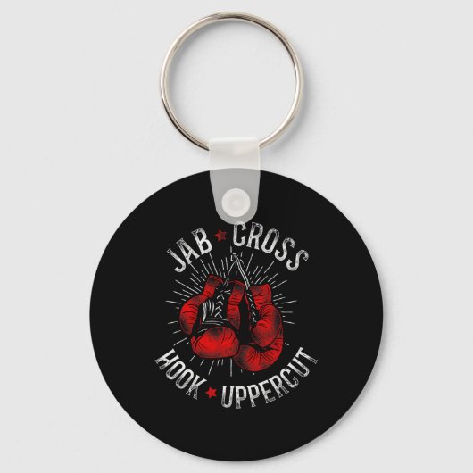 Boxing Jab Cross Hook Uppercut Sleutelhanger (Voorkant)