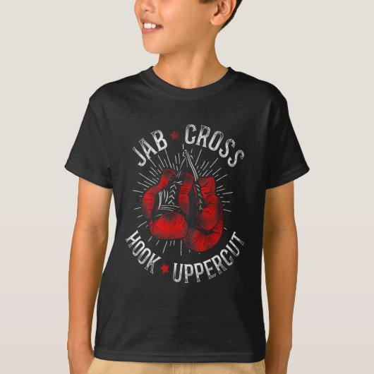 Boxing Jab Cross Hook Uppercut T-shirt (Voorkant)