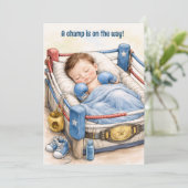 Boxing Kampioen Baby Shower Uitnodiging (Staand voorkant)