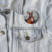 " BOXING KANGAROO" - Button (In situ)