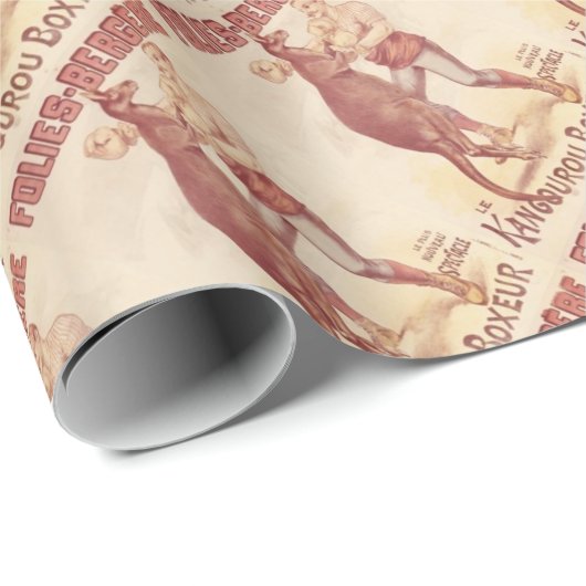 Boxing Kangaroo Cadeaupapier (Rol Hoek)