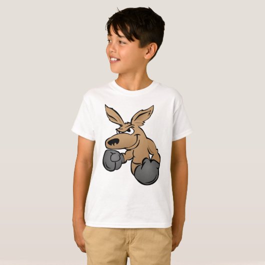 Boxing Kangaroo Cartoon T-shirt (Voorkant volledig)