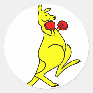 Boxing Kangaroo Ronde Sticker