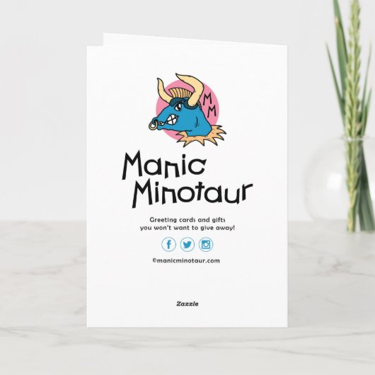 Boxing Kangaroo Verjaardag Kaart (Achterkant)