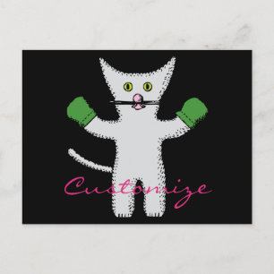 Boxing Kitten met Mittens Thunder_Cove Briefkaart