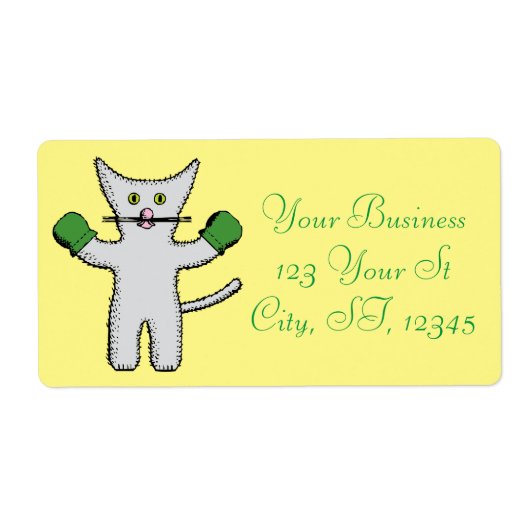 Boxing Kitten met Mittens Thunder_Cove Etiket (Voorkant)