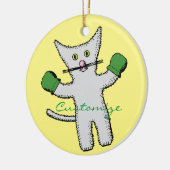 Boxing Kitten met Mittens Thunder_Cove Keramisch Ornament (Links)