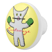 Boxing Kitten met Mittens Thunder_Cove Keramische Knop (Rechts)