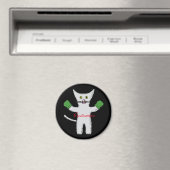 Boxing Kitten met Mittens Thunder_Cove Magneet (Insitu (Vaatwasser))
