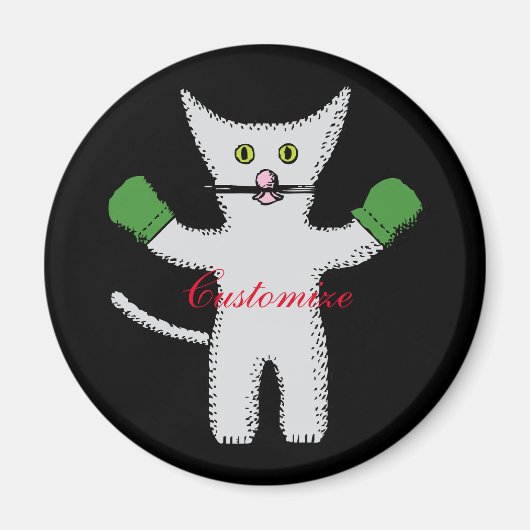Boxing Kitten met Mittens Thunder_Cove Magneet (Voorkant)