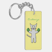 Boxing Kitten met Mittens Thunder_Cove Sleutelhanger (Voorkant Links)
