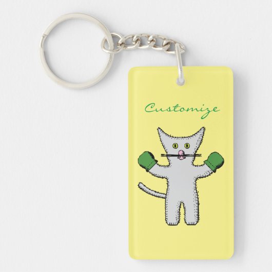 Boxing Kitten met Mittens Thunder_Cove Sleutelhanger (Voorkant)