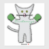 Boxing Kitten met Mittens Thunder_Cove Sticker (Vel)