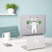 Boxing Kitten met Mittens Thunder_Cove Sticker (Laptop op bureau)
