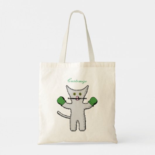 Boxing Kitten met Mittens Thunder_Cove Tote Bag (Achterkant)
