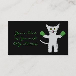 Boxing Kitten met Mittens Thunder_Cove Visitekaartje