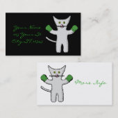 Boxing Kitten met Mittens Thunder_Cove Visitekaartje (Voorkant / Achterkant)