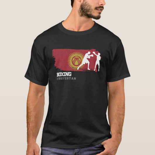 Boxing Kyrgyzstan Combat Sports Fighter Boxing T-shirt (Voorkant)