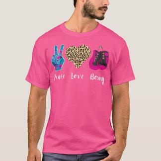 Boxing Love Peace Leopard Bokshandschoenen Kickbok T-shirt