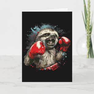 Boxing Luiaard Liefhebber Bokshandschoenen Kickbok Kaart