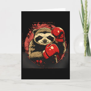 Boxing Luiaard Liefhebber Bokshandschoenen Kickbok Kaart