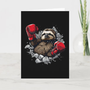 Boxing Luiaard Liefhebber Bokshandschoenen Kickbok Kaart
