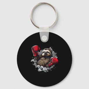 Boxing Luiaard Liefhebber Bokshandschoenen Kickbok Sleutelhanger