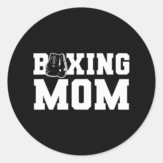 Boxing Mam Boxing Glove Boxer Ronde Sticker (Voorkant)