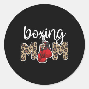 Boxing Mama Proud Boxing mama Boxing Moeder Ronde Sticker