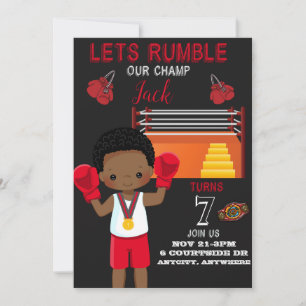 Boxing Match Birthday Invitation Kaart