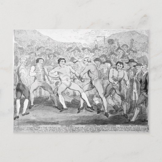 Boxing match tussen Thomas Futrell en John Briefkaart (Voorkant)