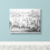 Boxing match tussen Thomas Futrell en John Canvas Afdruk (Insitu (Houten vloer))