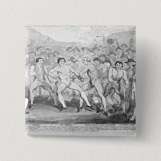 Boxing match tussen Thomas Futrell en John Vierkante Button 5,1 Cm (Voorkant)
