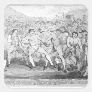 Boxing match tussen Thomas Futrell en John Vierkante Sticker